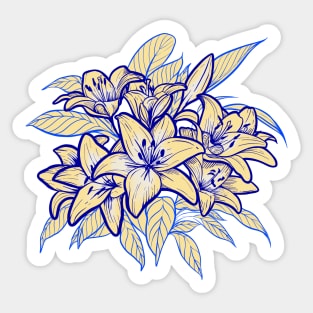 Conteporane lilies Sticker